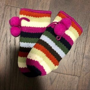 COACH striped mittens